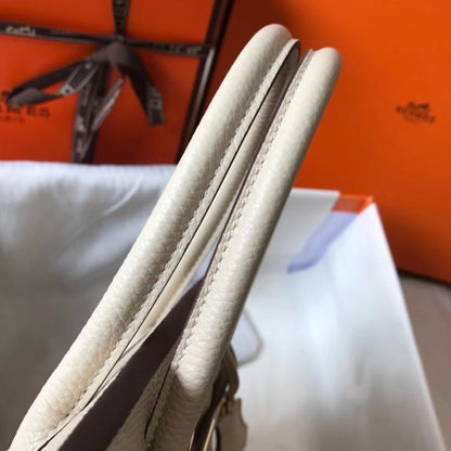 HERM Birkin 30cm Bag In Beton Clemence Leather GHW