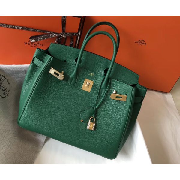 HERM Birkin 30cm Bag In Vert Vertigo Clemence Leather GHW