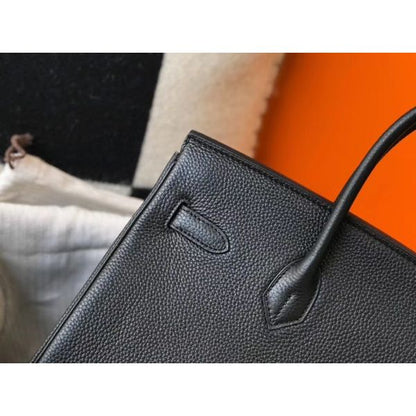 HERM Birkin 30cm Bag In Black Clemence Leather PHW