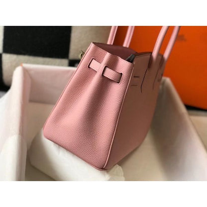 HERM Birkin 30cm Bag In Pink Clemence Leather GHW