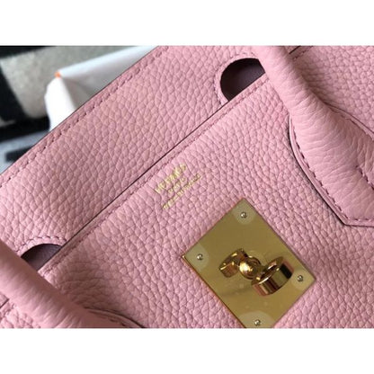 HERM Birkin 30cm Bag In Pink Clemence Leather GHW
