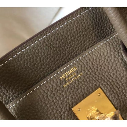 HERM Birkin 30cm Bag In Taupe Clemence Leather GHW