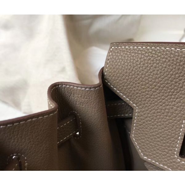 HERM Birkin 30cm Bag In Taupe Clemence Leather GHW