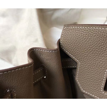 HERM Birkin 30cm Bag In Taupe Clemence Leather GHW