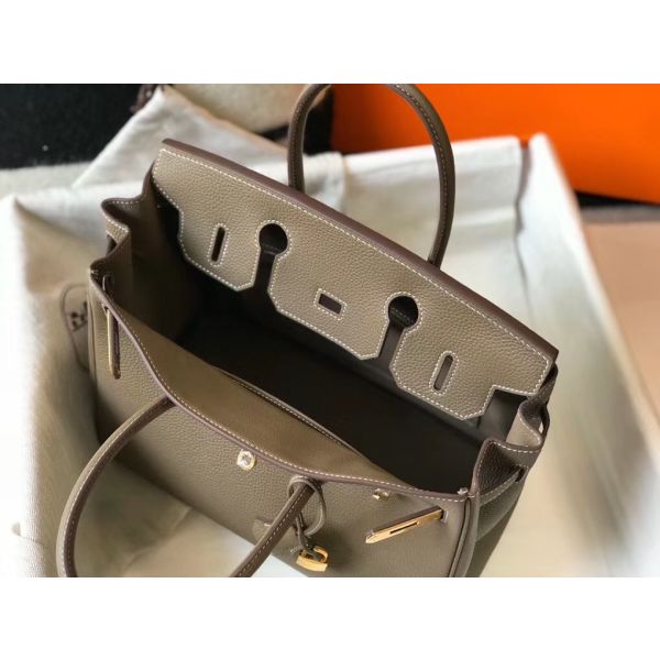 HERM Birkin 30cm Bag In Taupe Clemence Leather GHW