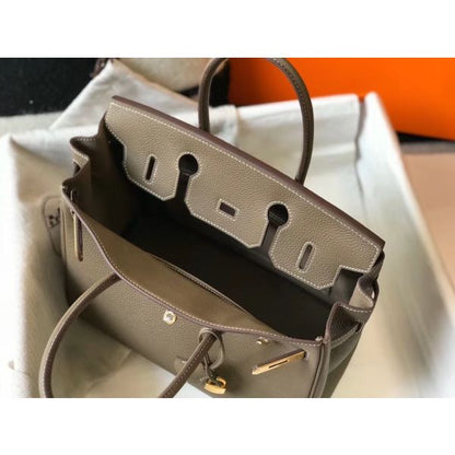 HERM Birkin 30cm Bag In Taupe Clemence Leather GHW