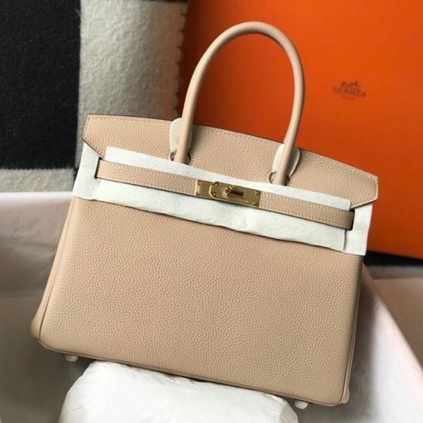 HERM Birkin 30cm Bag In Trench Clemence Leather GHW