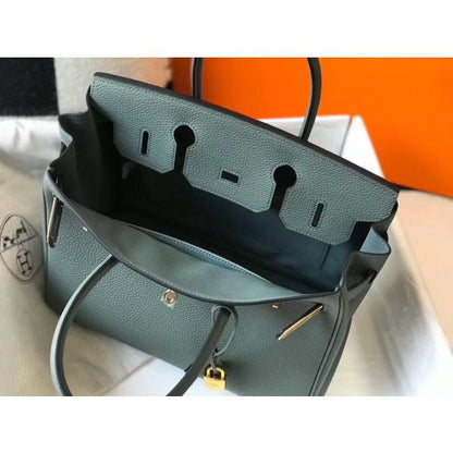HERM Birkin 30cm Bag In Vert Amande Clemence Leather GHW