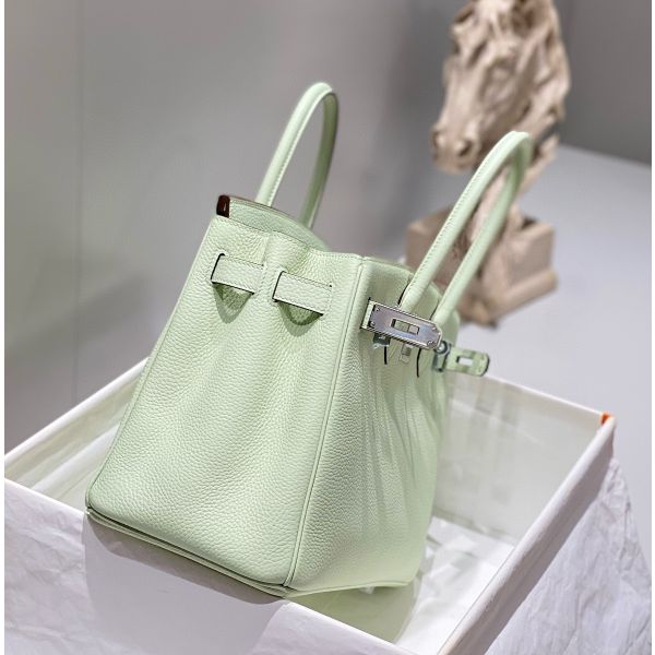 HERM Birkin 30cm Bag In Vert Fizz Clemence Leather PHW