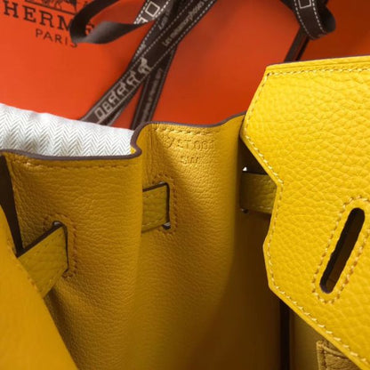 HERM Birkin 30cm Bag In Yellow Clemence Leather GHW