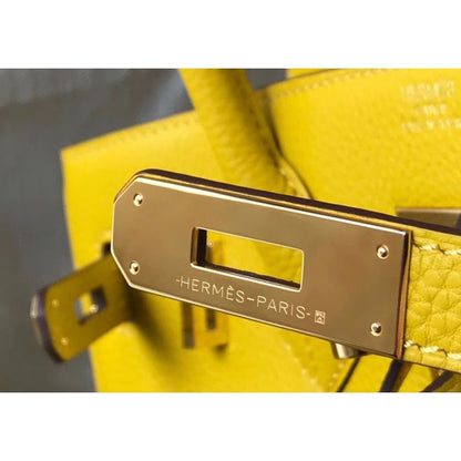 HERM Birkin 30cm Bag In Yellow Clemence Leather GHW