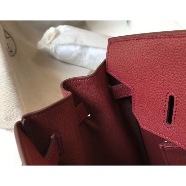 HERM Birkin 35cm Bag In Bordeaux Clemence Leather GHW