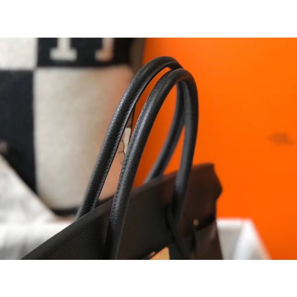 HERM Birkin 35cm Bag In Black Clemence Leather GHW