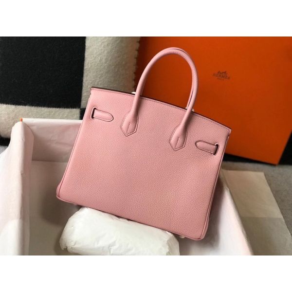 HERM Birkin 35cm Bag In Pink Clemence Leather GHW