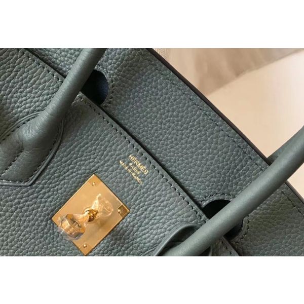 HERM Birkin 35cm Bag In Vert Amande Clemence Leather GHW