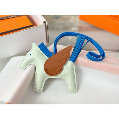 HERM Rodeo Pegase PM Bag Charm in Fizz/Blue/Gold Lambskin