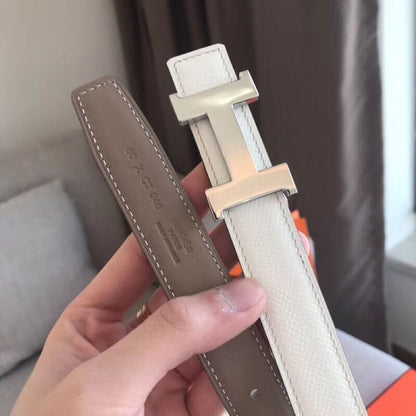 HERM Mini Constance 24mm Reversible Belt Taupe/White