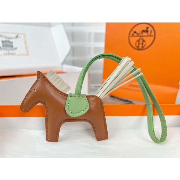 HERM Rodeo PM Bag Charm in Gold/Craie/Vert Crique Lambskin