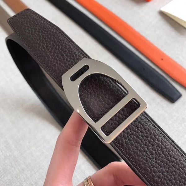 HERM Etrier Buckle Belt & Chocolate Clemence 32 MM Strap