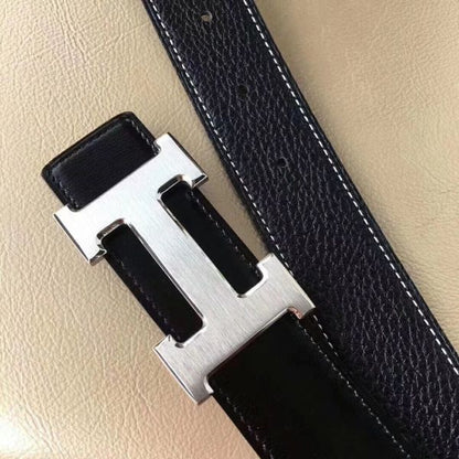 HERM H Belt Buckle & Black Clemence 32 MM Strap