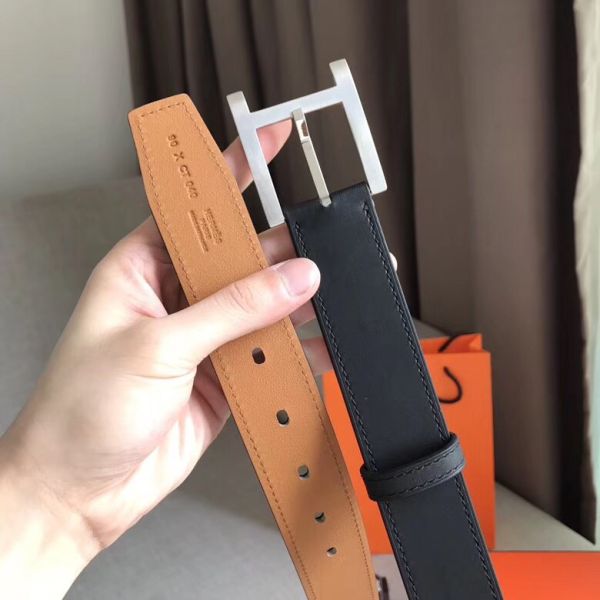 HERM James 35MM Belt In Black Box Calfskin