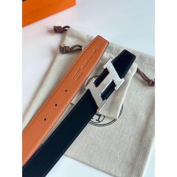 HERM H Speed Reversible Belt 32MM in Gold Clemence Leather