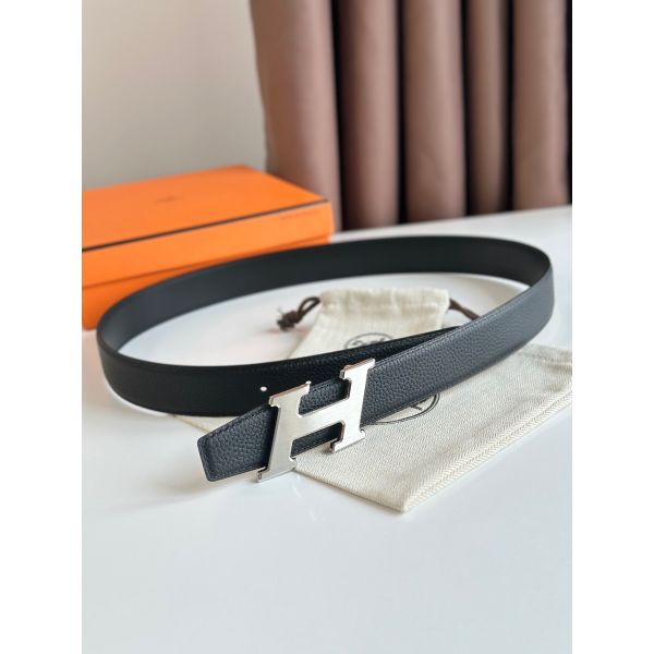 HERM H Speed Reversible Belt 32MM in Black Clemence Leather