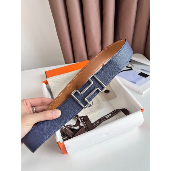 HERM Tonight Reversible Belt 38MM in Blue and Gold Epsom Calfskin