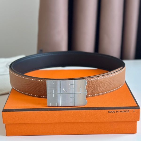 HERM Typo Reversible Belt 32MM in Gold Epsom Calfskin