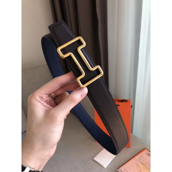 HERM Tonight 38MM Reversible Belt In Navy/Black Epsom Leather