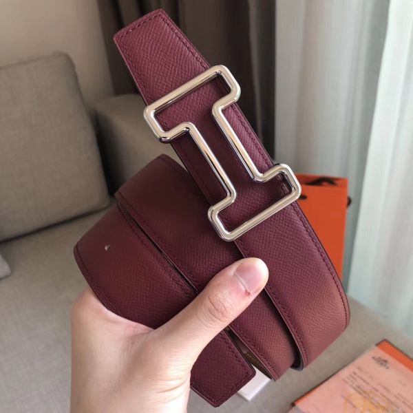 HERM Tonight 38MM Reversible Belt In Ruby/Gold Epsom Leather
