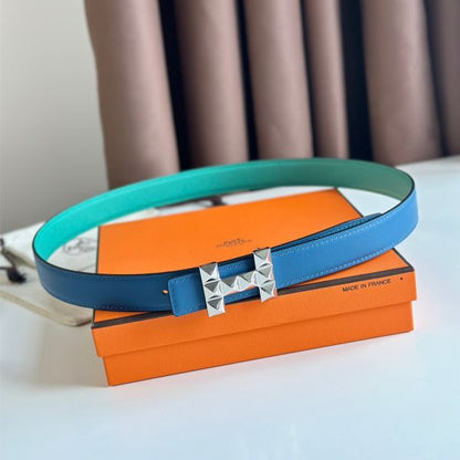 HERM H Medor Reversible Belt 24MM in Green Epsom Leather