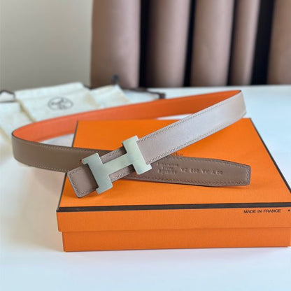 HERM Mini Constance 24mm Belt in Orange Epsom Leather and Blue Swift Leather