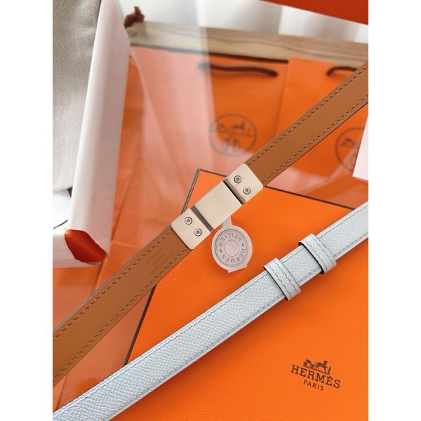 HERM Rivale 18 Belt in Blue Brume Epsom Calfskin