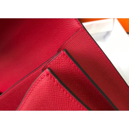 HERM Red Constance MM 24cm Epsom Leather Bag