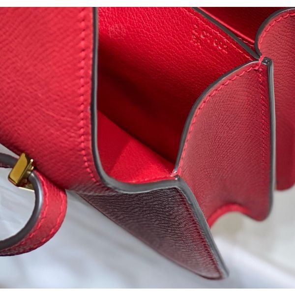HERM Red Constance MM 24cm Epsom Leather Bag
