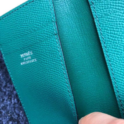 HERM MC¬≤ Euclide Card Holder In Green Epsom Leather