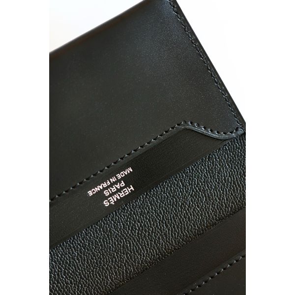 HERM R.M.S Card Holder in Black Box Calfskin