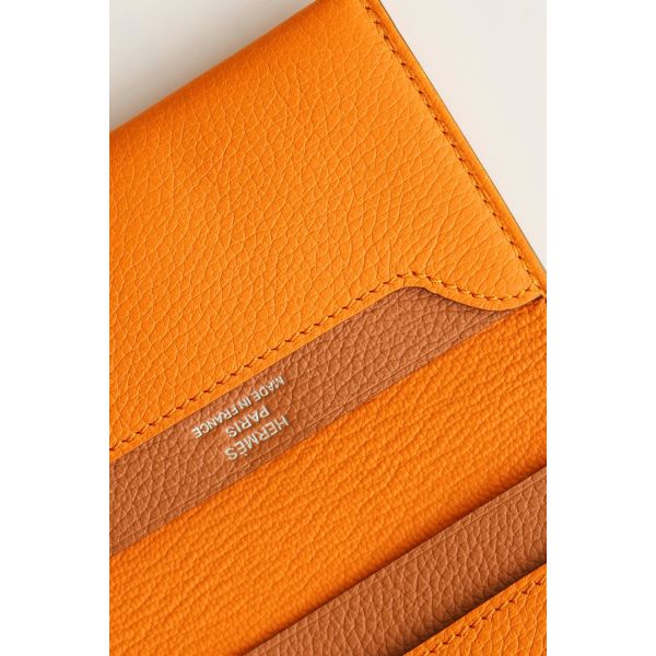 HERM R.M.S Card Holder in Apricot Evergrain Calfskin