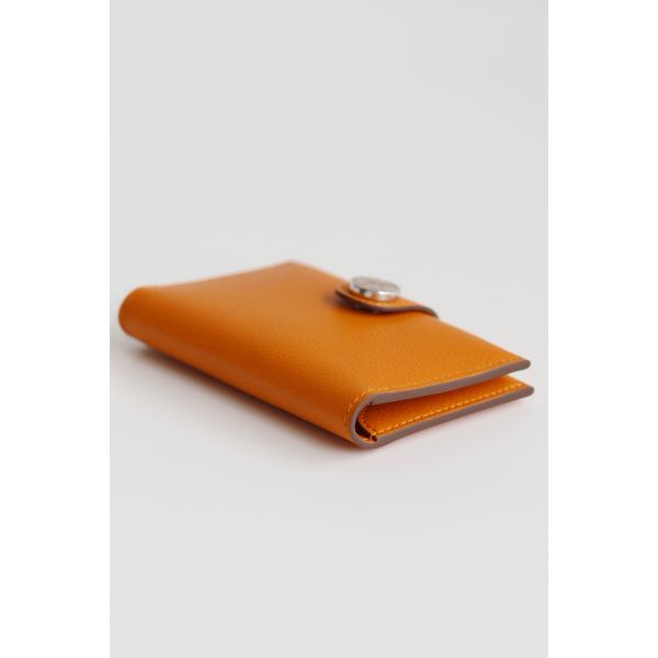 HERM R.M.S Card Holder in Apricot Evergrain Calfskin