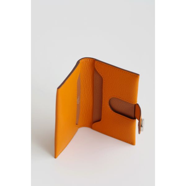HERM R.M.S Card Holder in Apricot Evergrain Calfskin