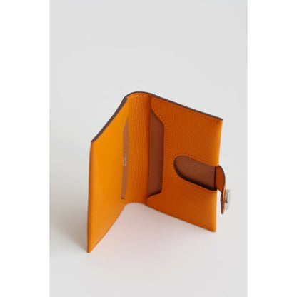 HERM R.M.S Card Holder in Apricot Evergrain Calfskin