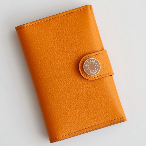 HERM R.M.S Card Holder in Apricot Evergrain Calfskin