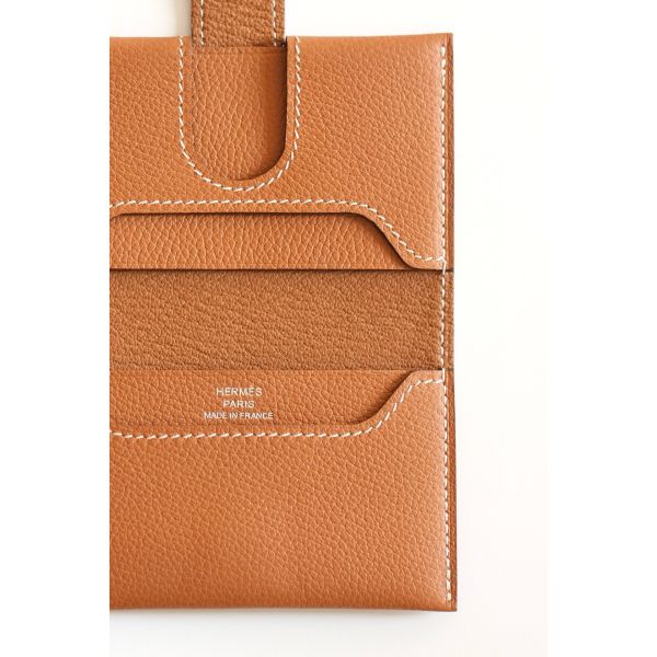 HERM R.M.S Card Holder in Gold Evergrain Calfskin