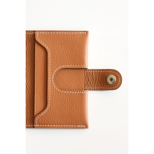 HERM R.M.S Card Holder in Gold Evergrain Calfskin