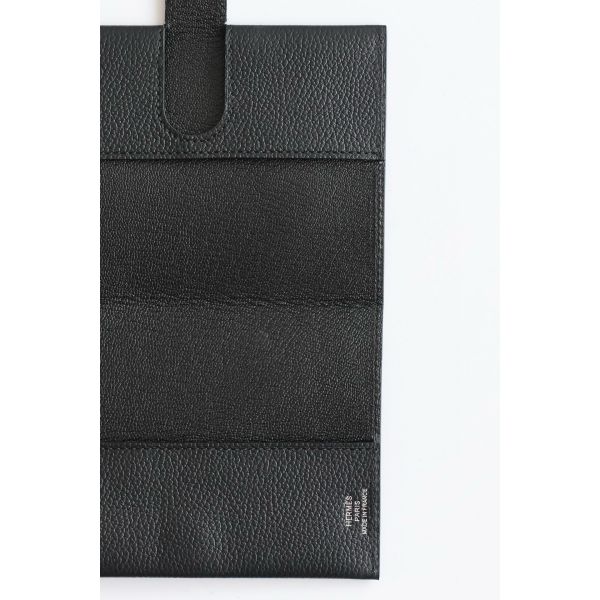 HERM R.M.S Passport Holder in Black Evercolor Calfskin