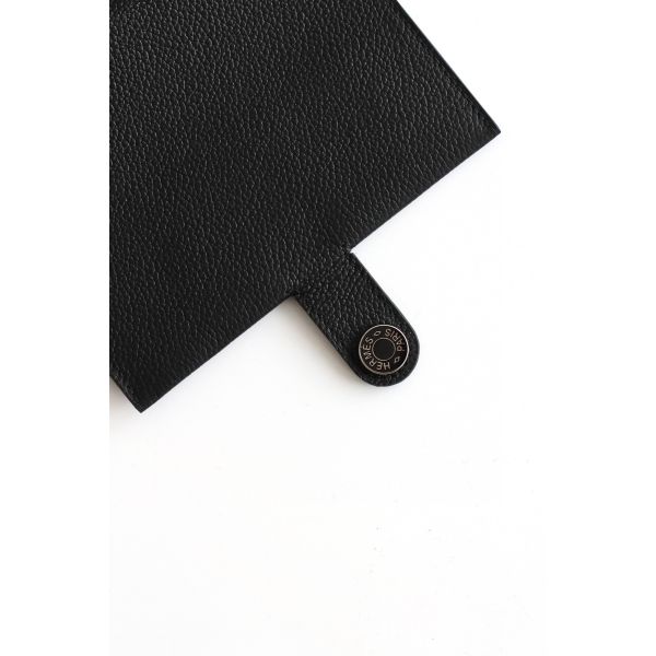 HERM R.M.S Passport Holder in Black Evercolor Calfskin