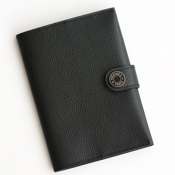 HERM R.M.S Passport Holder in Black Evercolor Calfskin