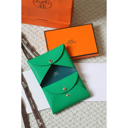 HERM Calvi Duo Verso Card Holder in Menthe Mysore Goatskin