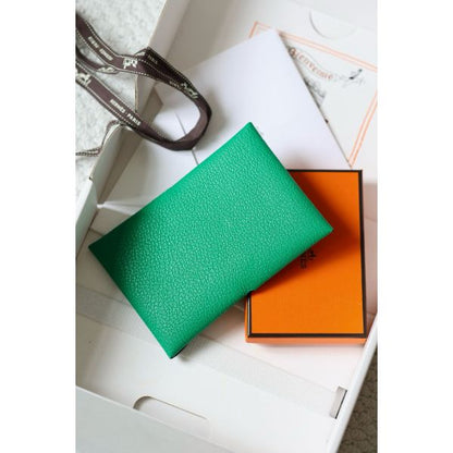 HERM Calvi Duo Verso Card Holder in Menthe Mysore Goatskin